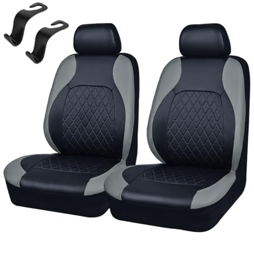 Lot de 2 housses de protection universelles en cuir synthétique pour sièges avant - Airbag latéral universel - Pour siège auto avant - Pour la plupart des voitures,...