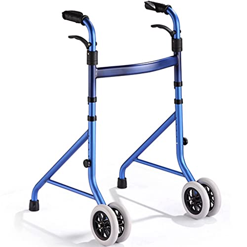 Déambulateur de voyage pliable léger à 2 roues fixes hauteur réglable seniors