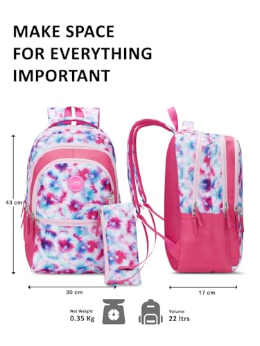 Image of Lavie Sport Dreamscape Backpack | 22 Liters | Rain Cover | Gift for Boys & Girls