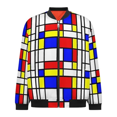 Veste décontractée Mondrian rétro au design géométrique et coupe ample