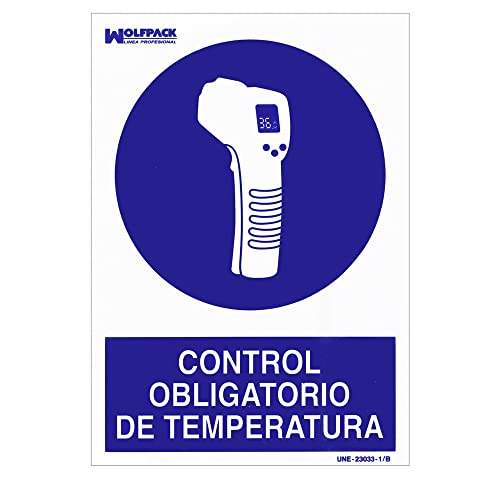 Wolfpack Linea Profesional 15050542 Cartel De Control Obligatorio De La Temperatura 30X21 Cm, Cranberry