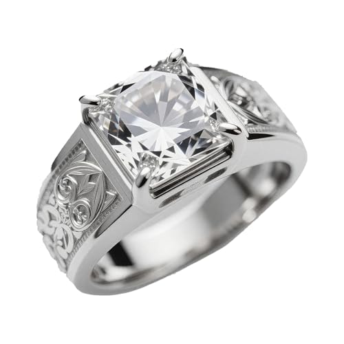 DOVRAN 10K/14K/18K Gold Moissanite Ring for Men Solid Yellow Gold Personalized Rings Custom Jewelry Birthday Gifts for Father Husband3