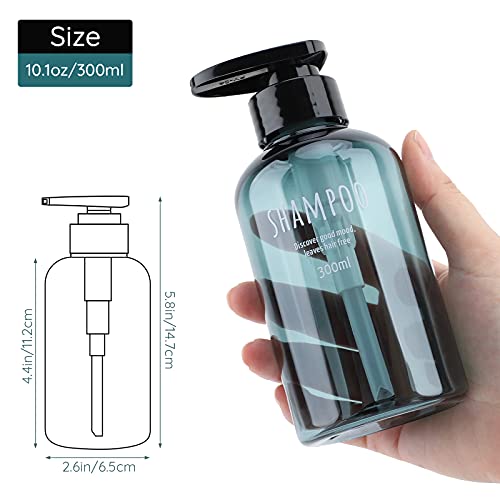 Image of Segbeauty Shampoo and Conditioner Dispensers, 10oz Refillable Pump Bottles for Shower 300ml Body Wash Shampoo Dispenser 3 Packs Empty Plastic Press Bathroom Liquid Body Soap Gel Lotion Dispenser Blue