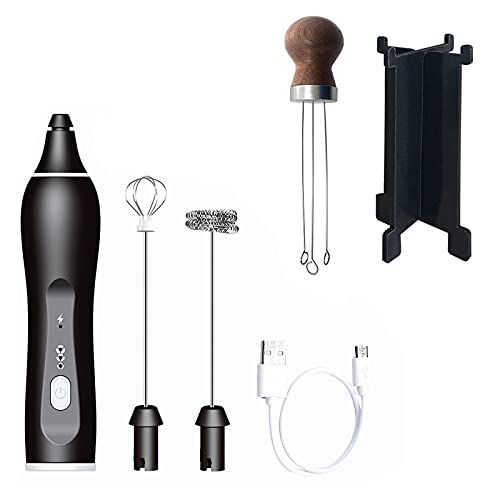 COMFEELING Milk Frother Foam Maker Handheld Whisk Mixer Foamer Tools for Latte Cappuccino Hot Chocolate Frappe Matcha Mini Blender with Espresso Coffee Stirrer