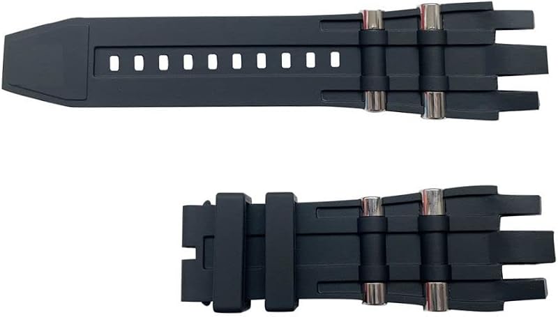 for Invicta Subaqua Reserve GMT Watch Bands Replacement Strap with with Metal Inserts - Black Rubber Silicone Invicta Watch Strap