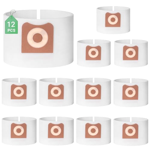 Zibopon VF3501 Dust Bags Replacement for Ridgid & Workshop 3-4.5 Gallon Vacuums, Dust Collection Filter Bags Part# 23738 VF3501 Size C WS32045F(12 Pack)