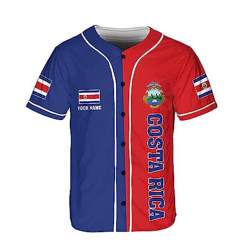 Camiseta personalizada de béisbol Costa Rica, camiseta de béisbol costarricense para hombres y mujeres, camiseta con bandera de Costa Rica miniatura 3