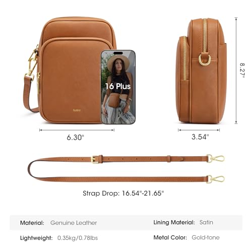 Kattee Leather Crossbody Bags for Women, Small Genuine Leather Purses and Handbags, Shoulder Cross Body Bag for Woman3