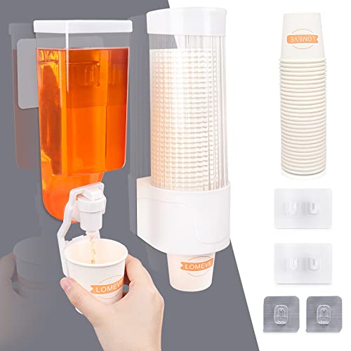 Lomeve 20Oz Mouthwash Dispenser For Bathroom, Plastic Mouthwash Dispenser Wall Mounted, Mouthwash Container With Adhesive Hook And 30 Paper Cups With Holder Clear #TOP2