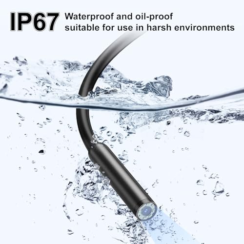 Cámara Endoscópica HD Dual Lens 1920P con Cable Semi-rígido IP67 Impermeable 8 LED Regulables Compatible con Smartphones 9.9 pies miniatura 5