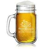 16oz Mason Jar Glass Mug w/Handle Gift Floral Yes I Really Do Need All These Books Reader Book Lover Bookworm