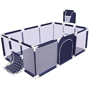 ECUTEE Kinder Laufgitter Laufställe Absperrgitter 180×123 cm mit atmungsaktivem Netz Schutzgitter Rechteckiges Krabbelgitter für Kinder Baby, Babyzaun Sicherheitsspielplatz