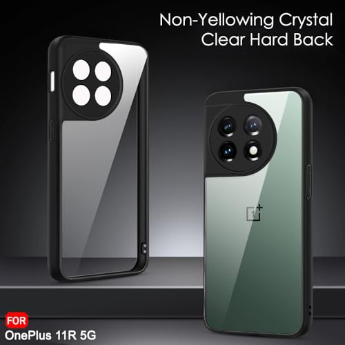 Image of TheGiftKart Hybrid Shockproof Back Cover Case for OnePlus 11R 5G | Camera Protection Bump | Hard Back Cover Case for OnePlus 11R 5G (PC & TPU, Transparent Clear Back, Black Sides)