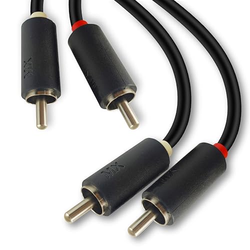 Image of MX 1.5m Audio Video Cable 2-Pin Connector for Subwoofer, Speaker, Amplifier, Turntable, Receiver & Home Theater Sound System (2-to-2 AV Cable)