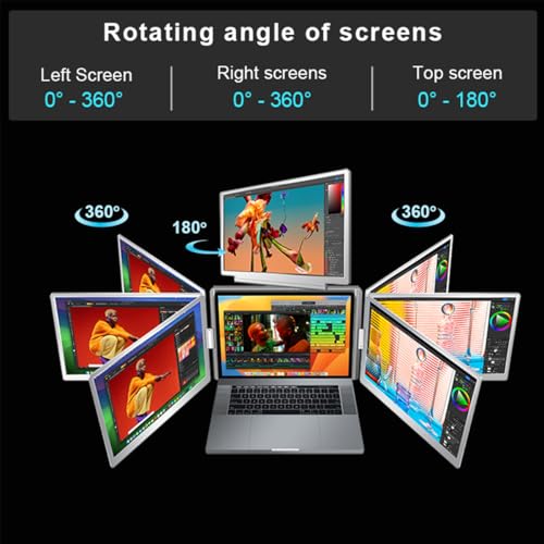 Image of RIITEK 16 inch Quad Monitor Laptop Screen Extender - Portable FHD 1200P IPS Monitor with 1 Cable Connection Compatible with Window (10,11) / Mac (M1 M2 M3) for 12 inch -18.5 inch Laptop