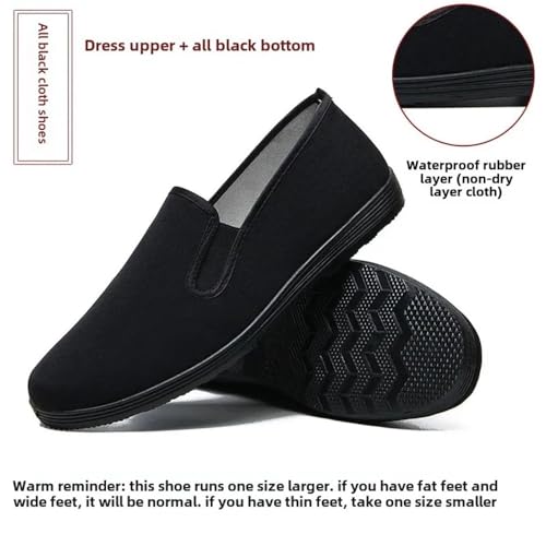Men's Beijing Cloth Shoes Slip-On Casual Breathable Rubber Outsole Round Toe Cotton Lined 5