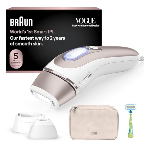 Braun Smart IPL, Skin i·Expert Pro 7: at Home Laser Hair Removal, Permanent Visible Hair Reduction, Vanity Case, Venus Razor, 3 Smart Heads, IPL7243