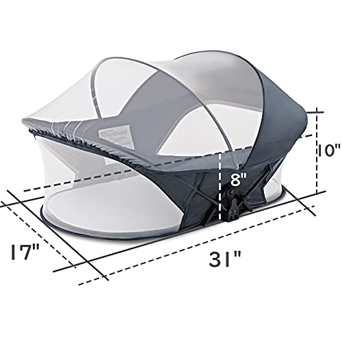 Nordmiex Fold N' Go Travel Bassinet-Folding Portable Bassinet,3 In 1 Travel Baby Crib Baby Bed Travel Bassinet Portable-Folding Bassinets With Mosquito Net,Easy To Fold And Lightweight,Dark Grey thumb #5