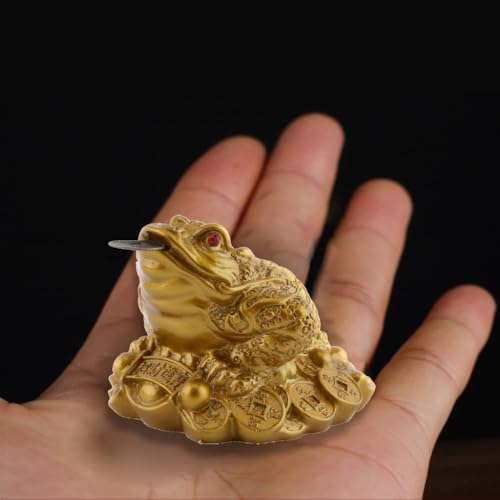Fafeicy Chinese Feng Shui Money Frog Coin Toad Lucky Money Frog Wealth Lucky Home Office Decoration Good Lucky Gift(6x6x5cm)