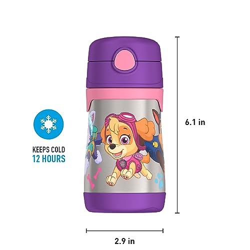 Image of THERMOS Vacuum Insulated Stainless Steel 10oz Straw Bottle, Paw Patrol Girl (Pack of 3)