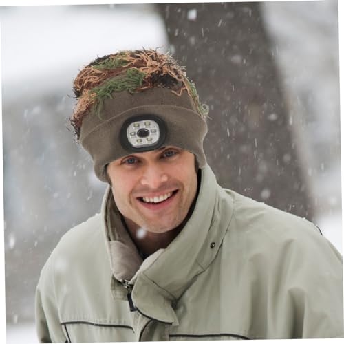 COSMEVIVI Gorro De Camuflaje con Luz Led Incorporada Gorro para Hombre con Linterna Frontal para Equipo De Correr Nocturno - imagen 2
