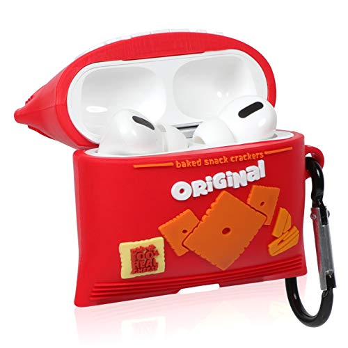 Joyleop Cheez Cookie Case For Airpods Pro 2019/Pro 2 Gen 2022, Cute Cartoon Fun Funny 3D Kids Girls Teen Boys Cover, Kawaii Food Stylish Soft Silicone Character Trendy Air Pods Cases For Airpod Pro #TOP1