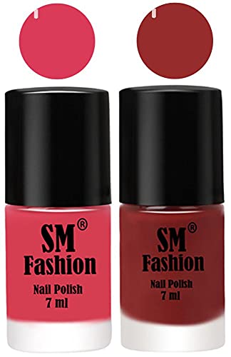 Image of Long Lasting Nail Polish | Nail Paint Combo 7 ml Each) - Set of 2 Rose-Jam