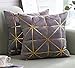 SUNBEAUTY Fundas Cojines Terciopelo Funda Cojin Gris 43x43 Modernas Geometricas Suave Funda de Almohada Decorativa Cuadrado 2pcs Cushion Covers para Sala de Estar Dormitorio Sofá Cama Silla Coche