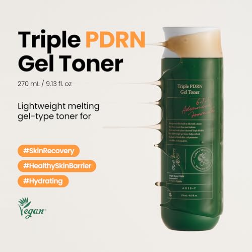 Image of AXIS-Y Triple PDRN Gel Toner for Face - Hydrating Korean Toner with Vegan PDRN, Astaxanthin, Collagen & Peptides - Soothing, Moisture Barrier Repair & Firming Skincare (9.13 fl. oz.)