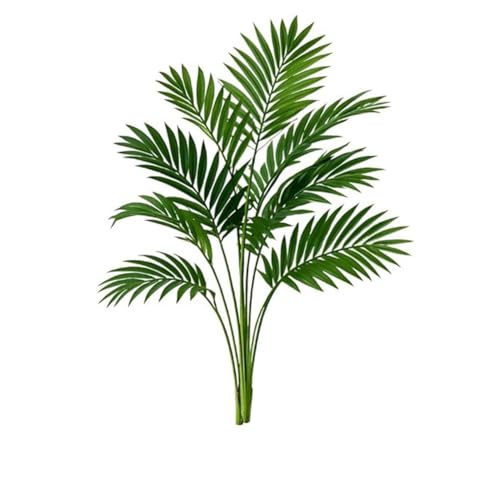 Image of Mini Artificial Areca Palm Plant - 60 cm Tall Faux Tropical Decorative Plant with 12 Leaves for Indoor Home, Office & Balcony Decor | Without Pot