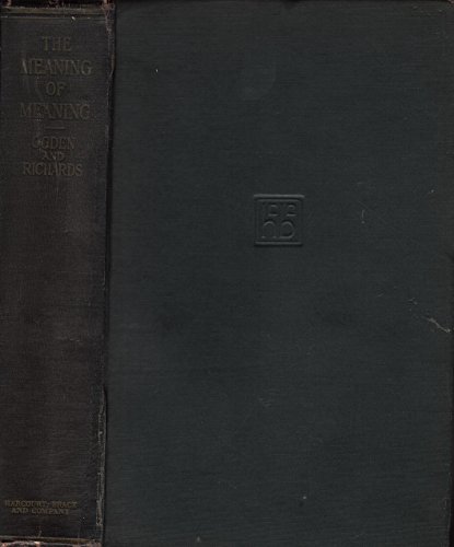 The Meaning of Meaning B0006D9F16 Book Cover