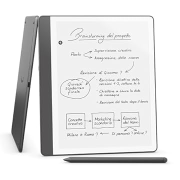Amazon Kindle Scribe (16 GB) | Schermo ridisegnato con bordi uniformi. Ora puoi scrivere nei libri e nei documenti | Penna premium inclusa | Grigio tungsteno