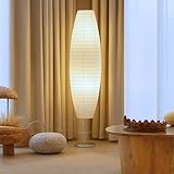 Light Accents Diploma Floor Lamp - Japanese Style Standing Lamps for bedrooms 50 Inches Tall with White Paper Shade - Floor Lamps for Living Room - Contemporary Floor Lamp