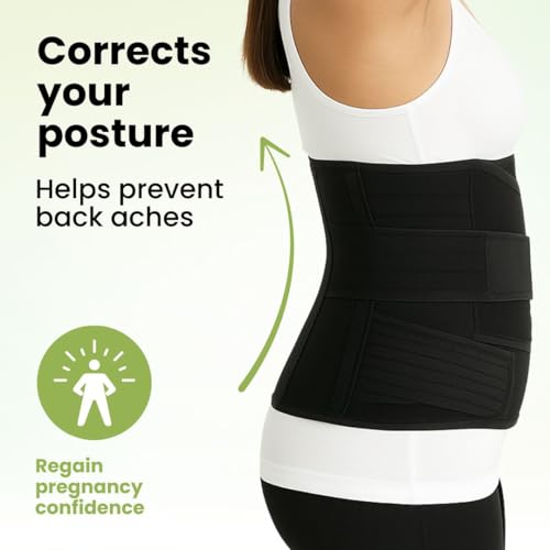 Image of Neodocs 3-in-1 Postpartum Belt After Delivery for Women - C-Section Belt Postpartum & Belly Wrap for After Delivery Recovery - Adjustable Postpartum Belt, Maternity Belt for Waist, Pelvis & Tummy Support (Free Size) (BLACK)