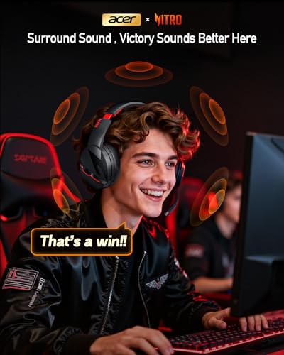 acer Wireless Gaming Headset, PS5 Headset with 2.4GHz for Ps5, Ps4, PC, Switch, Bluetooth 5.3 + 100Hrs Gaming Headphones with Noise Canceling Mic for Laptop, Mobile, Mac, 50mm Drivers (Red) - image 9