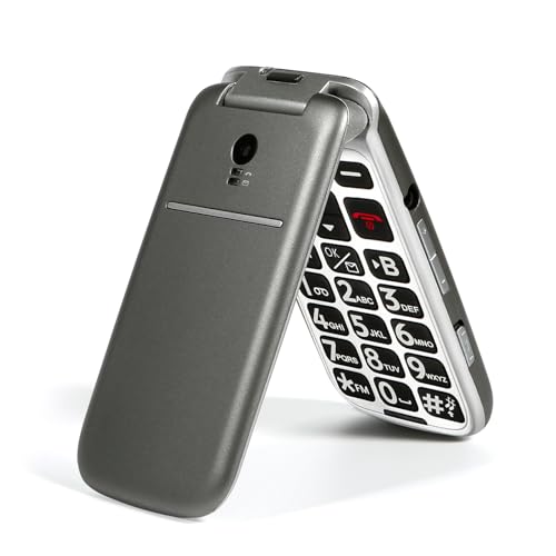 artfone G3 Gris - 4G Telephone Portable Senior Débloqué丨Téléphone Portable à Clapet avec Grandes Touches丨Bouton SOS丨écran de 2.4