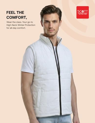 Image of Scott International Winter Puffer Jacket | Sleeveless Water Repellent Quilted Padded | Lightweight Winter Wear | Mens Jacket | Men's Polyester Sleeveless with Pocket | Jackets for Men Stylish