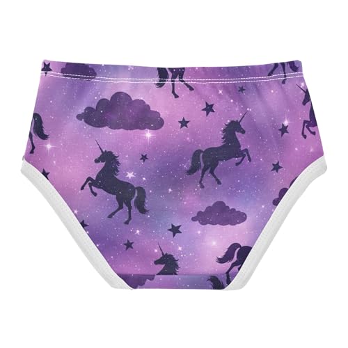 Cotton Girls Underwear Toddler Purple Unicorns Galaxy Sparkling Stars Girl Panties Cute Flower Briefs Undies Kids 2t2