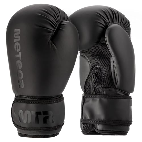 meteor Boxhandschuhe für Kinder und Jugendliche – PU‑Leder mit Eva‑Polster – 8 oz – Anfänger Trainings‑ und Sparringhandschuhe für Boxen, Muay Thai & Kickboxen – belüftetes Mesh