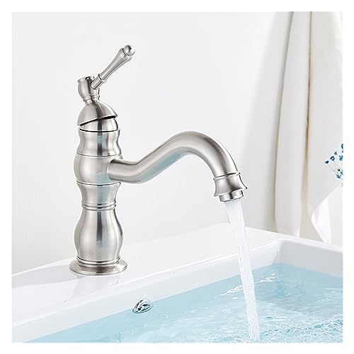 Mitigeur eau chaude et froide en laiton massif pour un lavabo au design rétro chic