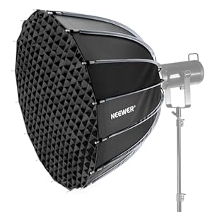 NEEWER 35.4″/90cm Parabolic Softbox Bowens Mount, Quick Release with Diffusers/Grid/Bag for Video Continuous Lighting CB60 CB200B MS60 MS150B Q4 Compatible with Godox Amaran 100x Aputure 600d, NS90P