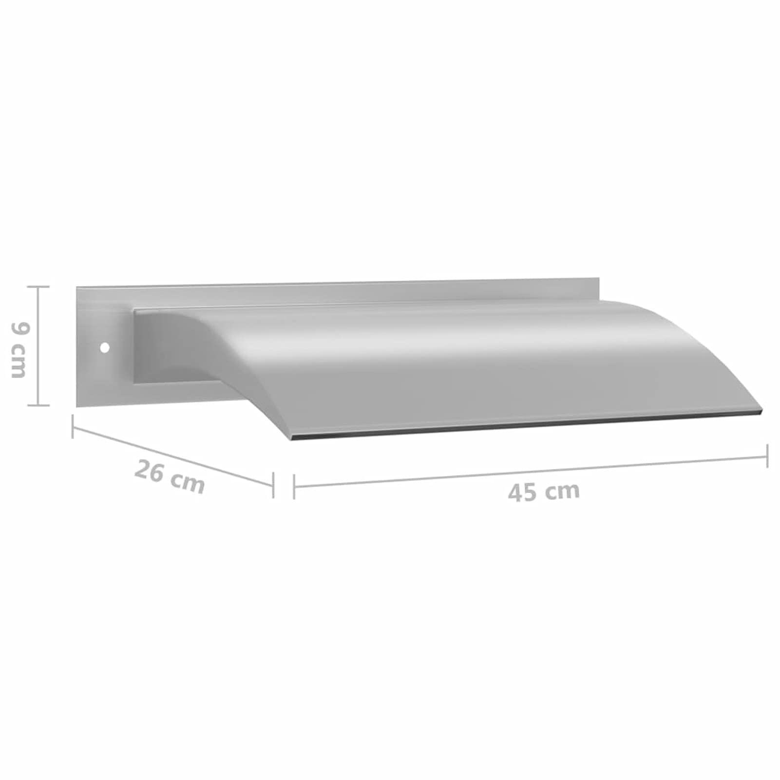 Fuente de Acero Inoxidable Plateado para Estanque o Piscina - SS 304, 45x26x13 cm