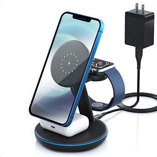 Wireless Charger 3 in 1, PEXXUS 15W Fast MagSafe Charger