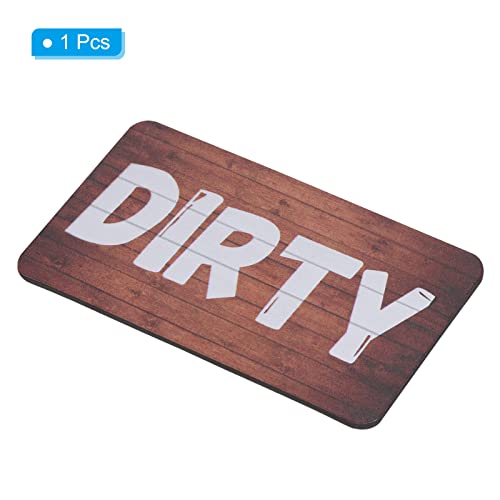 PATIKIL Dirty Clean Geschirrspüler-Magnet, Geschirrspüler, Kühlschrank, Küche, Organisation, sauberes schmutziges Schild, Magnet, braun, weiß
