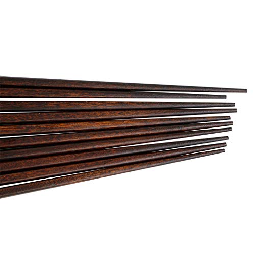 image for Exzact Chopsticks Gift Set Black - 5 Pairs of Reusable Natural Wooden 