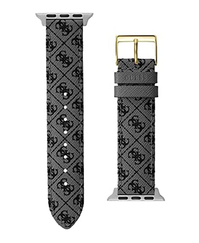 Guess Bracelet de montre intelligente pour femme compatible avec Apple Watch (38 mm-40 mm), noir/gris métallisé, moderne, Noir/gris métallique, Moderne