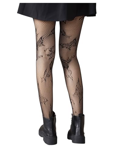Image of SHENHE Women's Patterned Fishnet Tights High Waist Pantyhose Floral Stockings