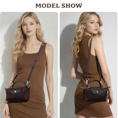Image of Chispee Leather Bag Shoulder Strap, Purse Straps Replacement Crossbody Adjustable Conversion Kit for Longchamp Mini Bag