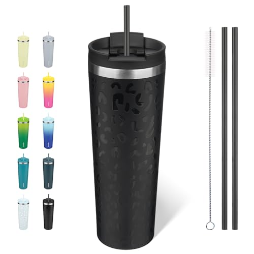 Image of BJPKPK 30 oz Coffee Tumbler with Straw, Insulated Stainless Steel Cup