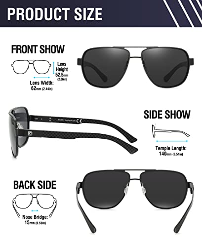 DUCO Aviator Sunglasses For Men Polarized Sunglasses Men UV Protection Carbon Fiber Temple Mens Sun glasses For Driving 30514